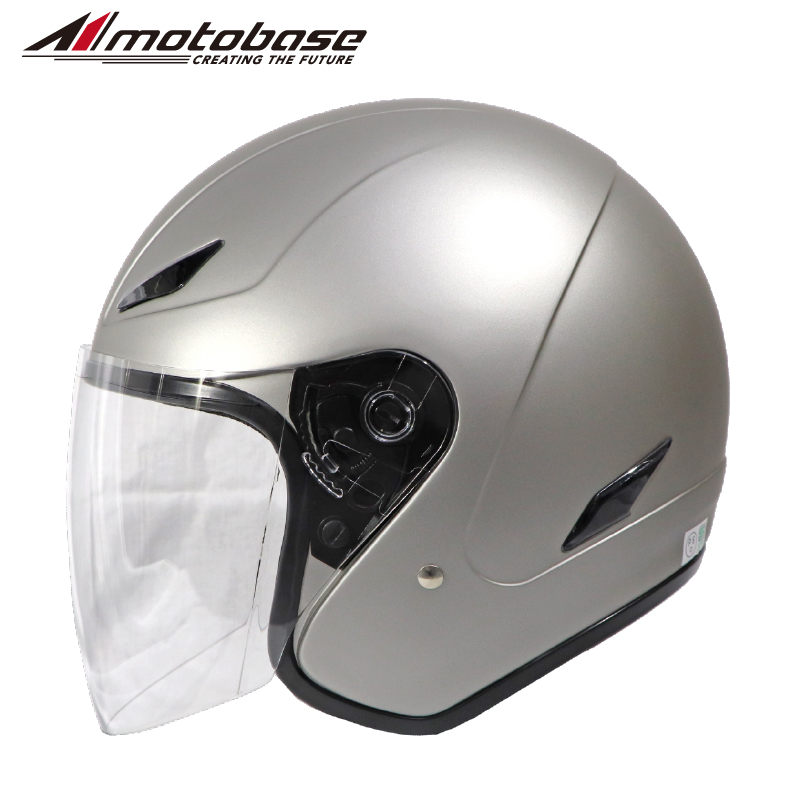 モトベース　ジェットヘルメット MBHL-SJ01（マットチタンシルバー）